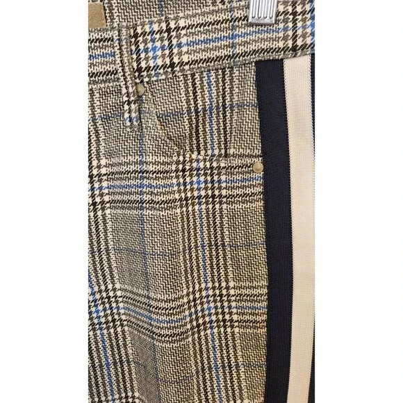 Mother The Insider Ankle Pants Sz 28 Black Blue White Houndstooth Stripe Denim